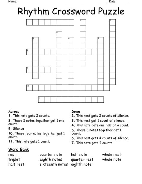 rhythm crossword clue